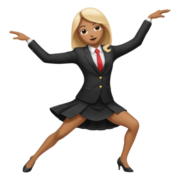 Person in splits dabbing at the same time in a dress suit sticker