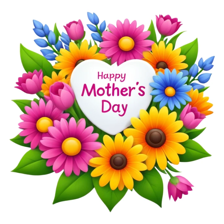 “Happy Mother’s Day” banner with flowers sticker