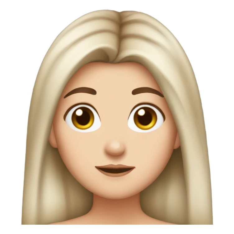 White girl with brown hair kissy face sticker