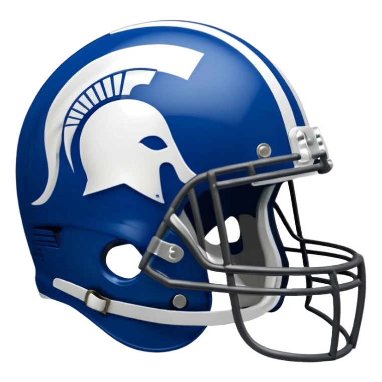 royal blue and white Michigan state spartians helmet sticker