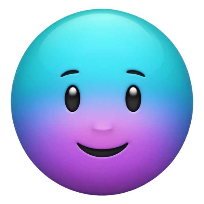 3D planet emoji, smooth glossy sphere, vibrant gradient colors (teal, purple, orange), soft glowing core, minimalist design, dark background, Apple-style emoji look, cinematic soft lighting, high resolution. sticker