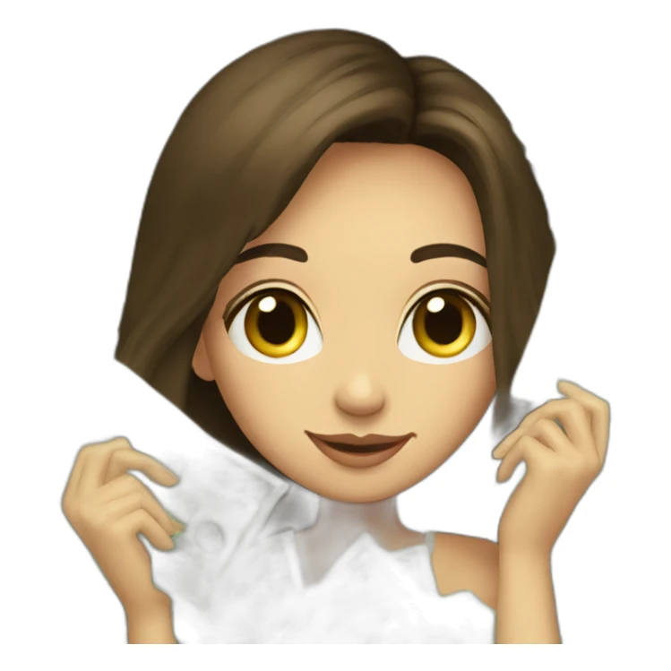 brunette,-with-beautiful-hair, -raining-money sticker