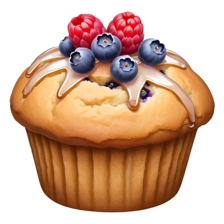 Lavender flower sprig muffin with berries and sugar  sticker
