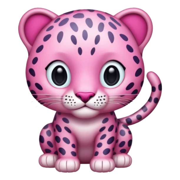 Emoji leopardo rosa cuerpo entero sticker