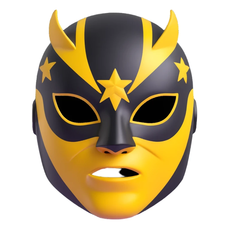black and yellow luchador mask with star motifs sticker