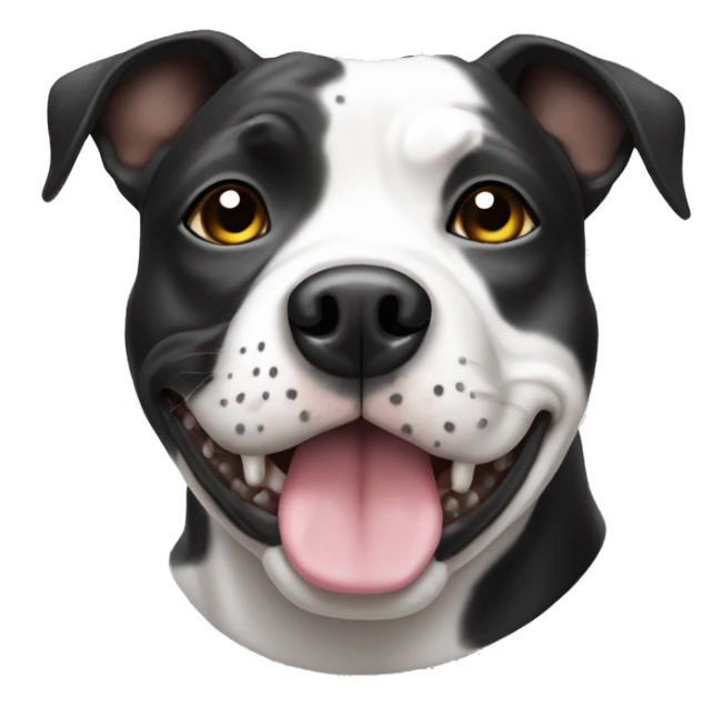 black and white staffy dog that had spots on his coat  sticker