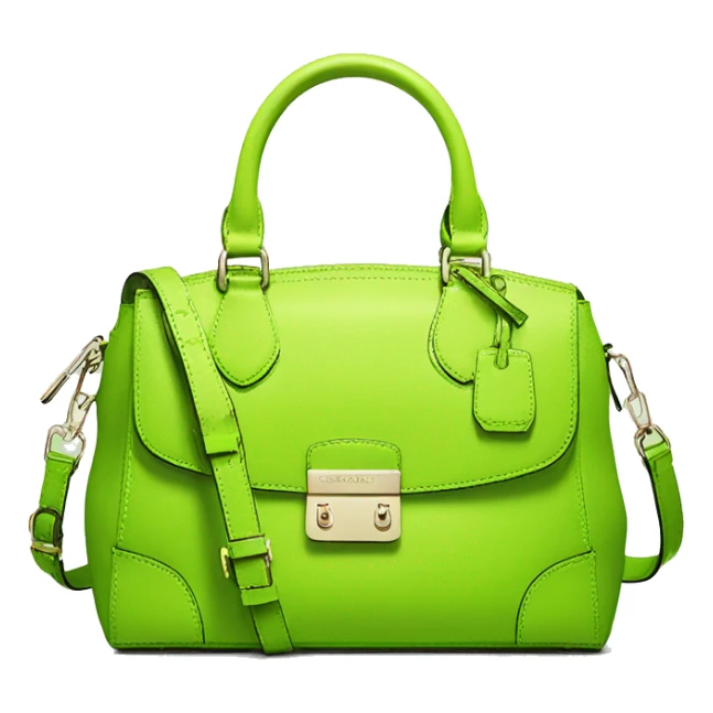 Realistic lime green michael kors satchel purse.  sticker