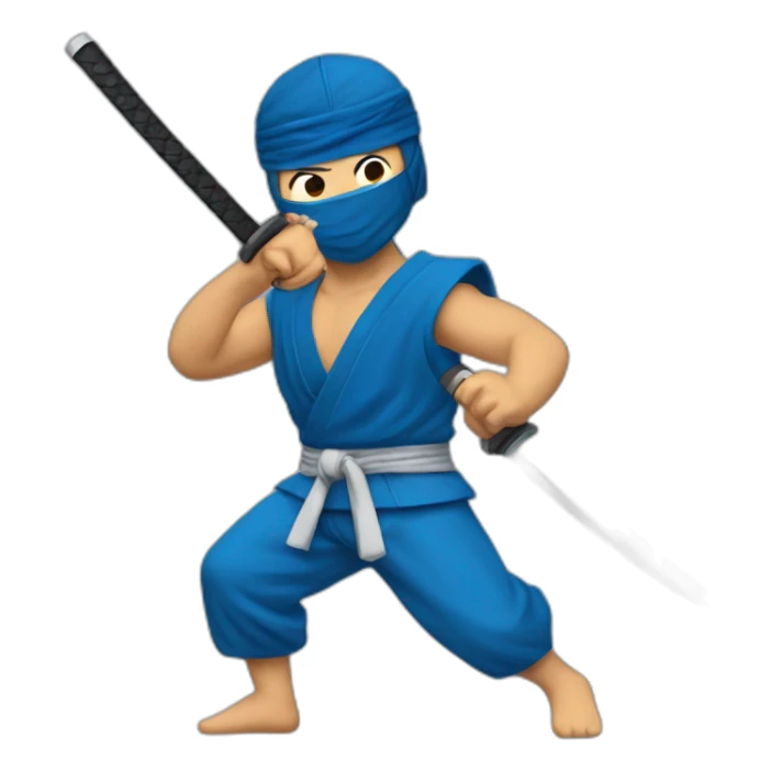 ryu,ninja,barefoot,blue-sleeveless-outfit,blue-ninja-mask,running-to-the-right,slashing-sword sticker