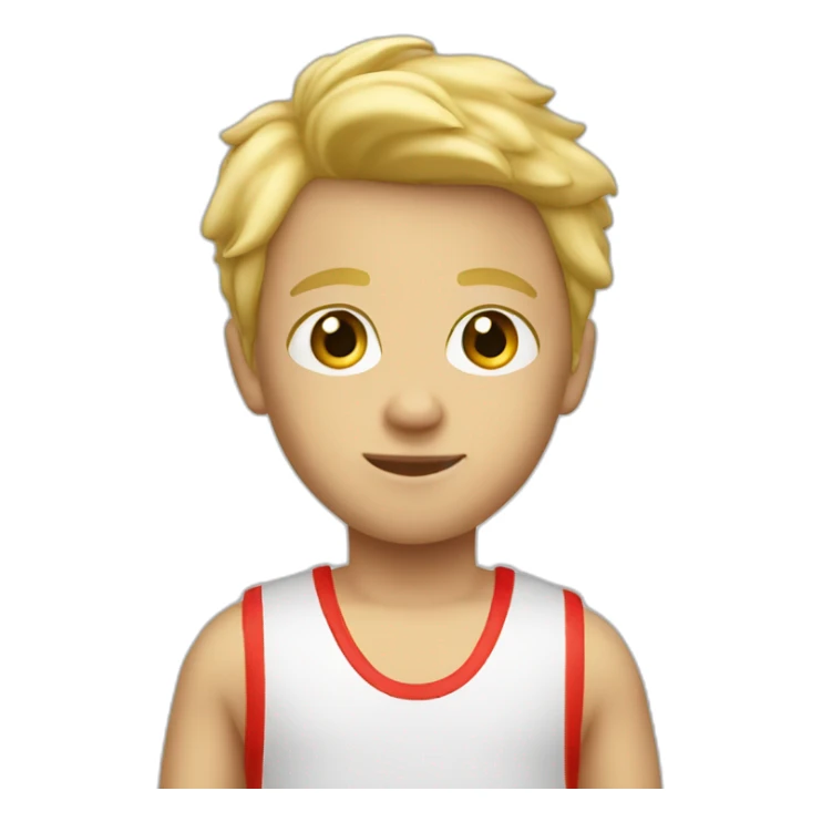 blonde boy in lifeguard tank top  sticker