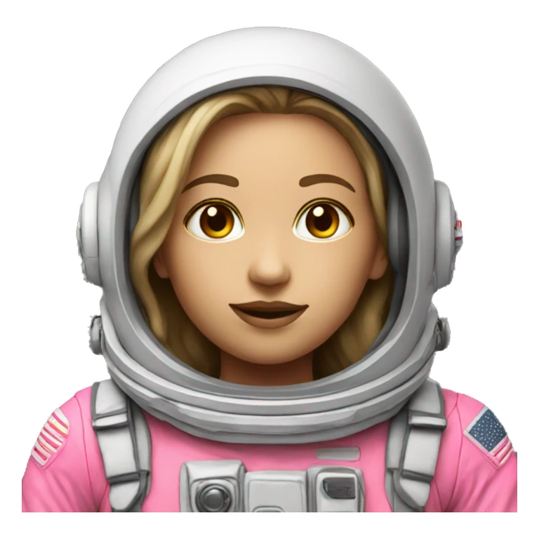 an astronaut neon pink white female sticker