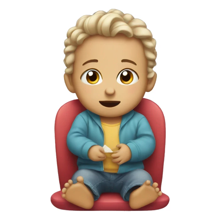 Baby watching a movie sticker