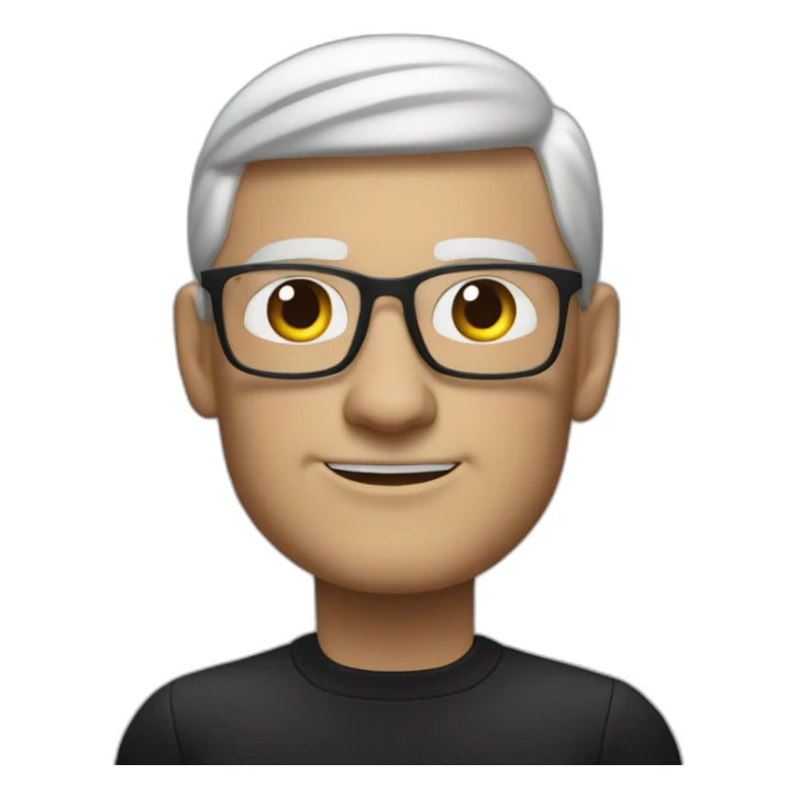 tim cook with macbook pro on desk all black sticker