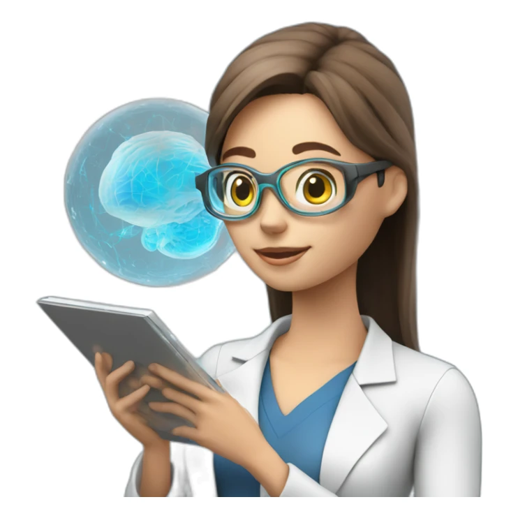 Futuristic-Biomedical-Engineer-studying-hologram-3d-model-of-breast sticker