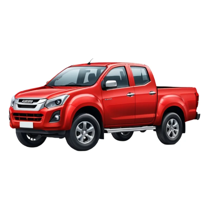 red isuzu d-max pickup truck sticker