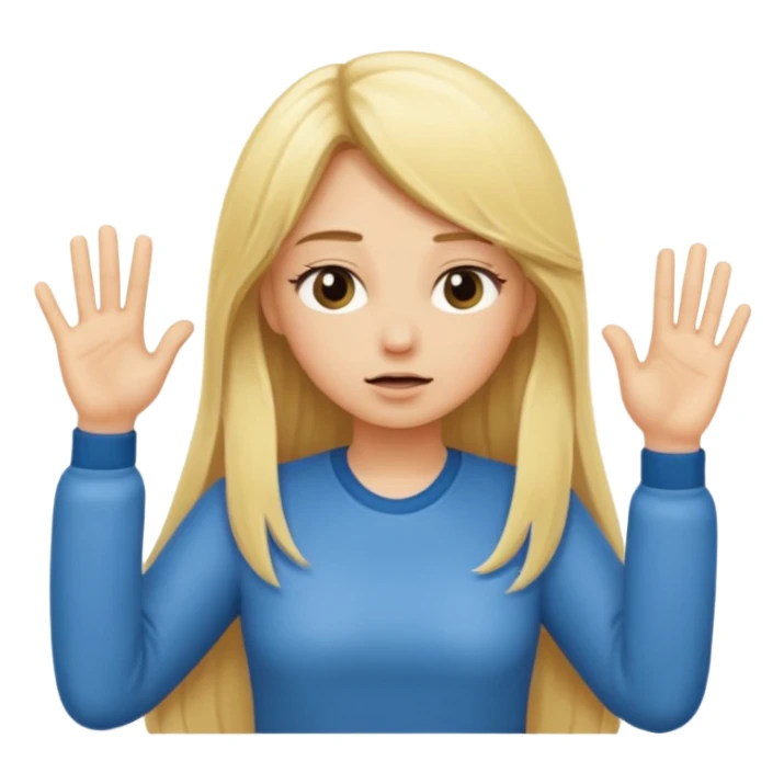 blonde cartoon girl long hair making time out gesture sticker