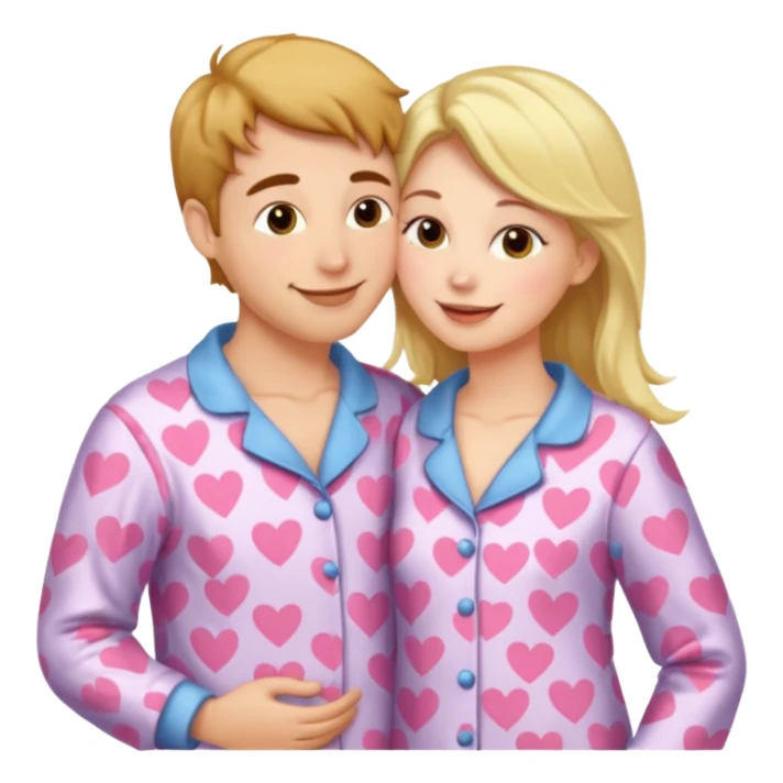 two Kissing in pajamas sticker