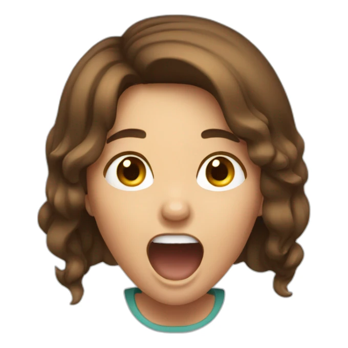 Brown Hair Girl Screaming sticker