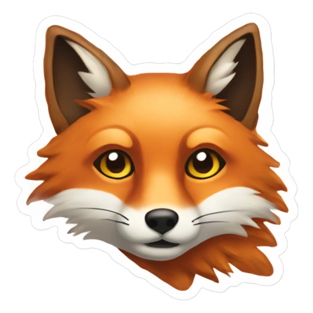 Sticker on a transparent background in the style of a drawing. The size is 512 by 512.The theme is autumn. The sticker colors are brown, orange, yellow, black, white. A fox is depicted, which is curled up. sticker