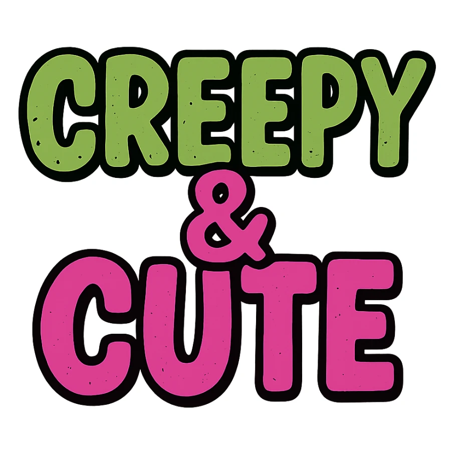 Creepy and cute text sticker