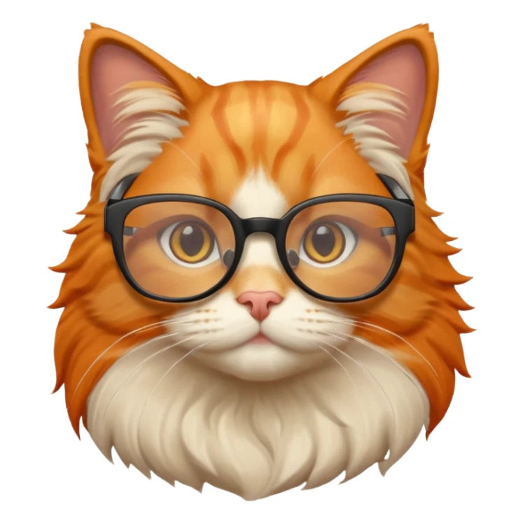 Orange cat wearing nerdy square glasses. sticker