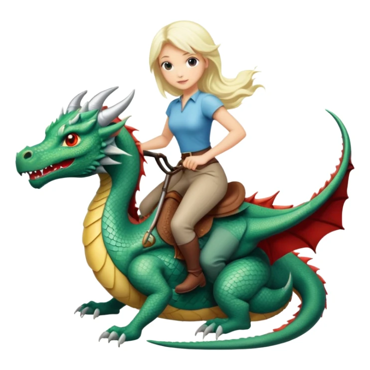 Platinum blonde riding a dragon sticker