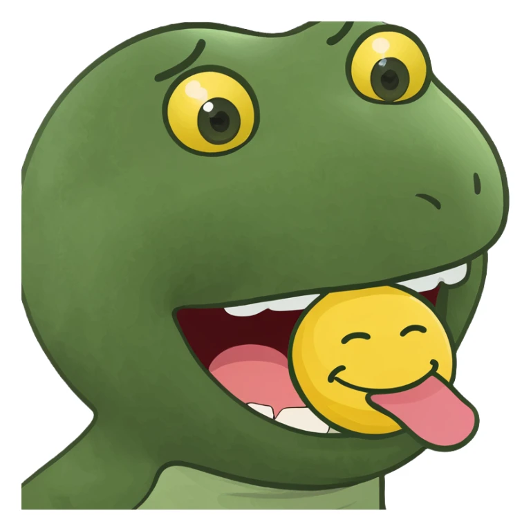 Biting lip no visible tounge round yellow emoji  sticker