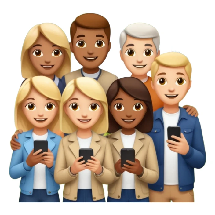 Crowd of People having phone in their hands sticker