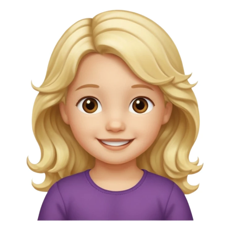 3yr old girl wavy long blond hair brown eyes  sticker