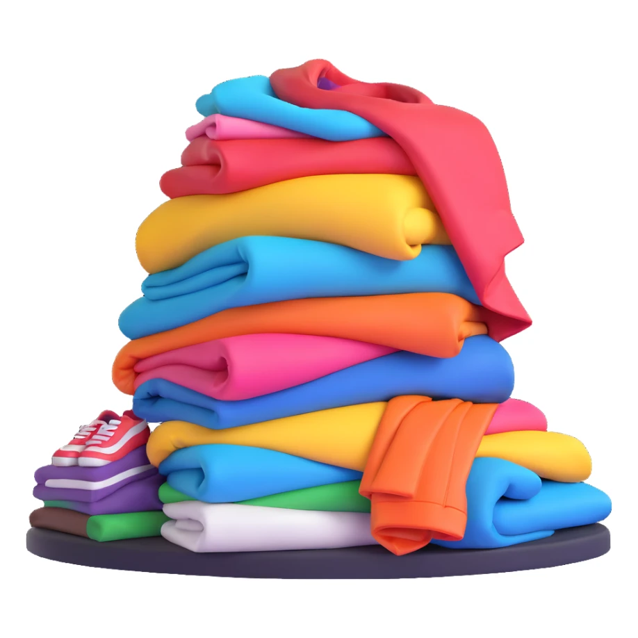 pile of fashionable clothes sticker