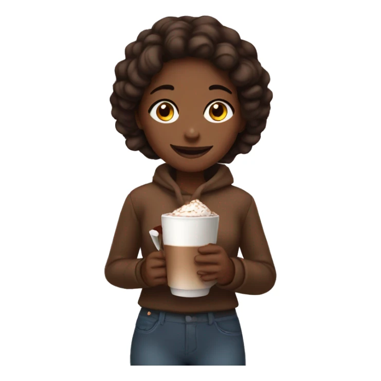 girl holding hot chocolate sticker