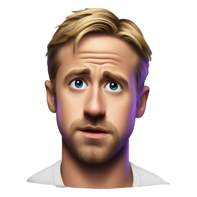 ryan gosling sad with bandaid on nose with violet light sticker
