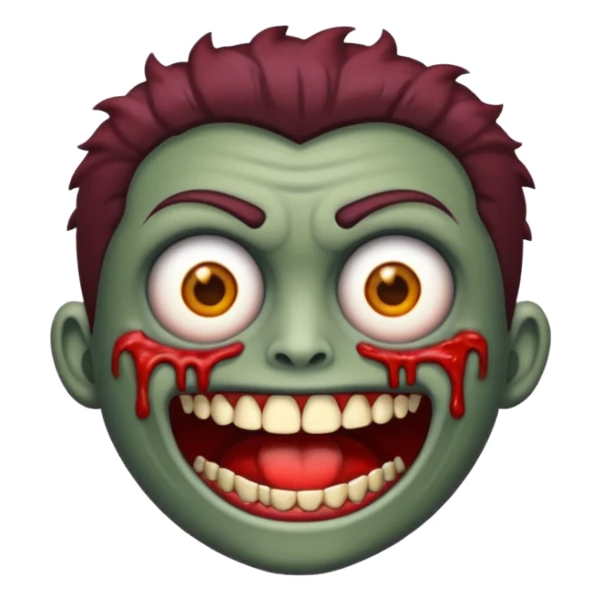 Faça um emoji de uma zumbi com o cabelo loiro escuro sticker