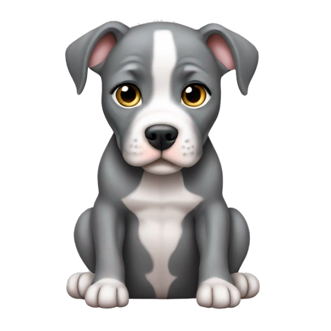 Gray Pitbull puppy sitting sticker