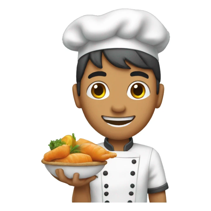 Cuisinier brun qui court après un lapin sticker