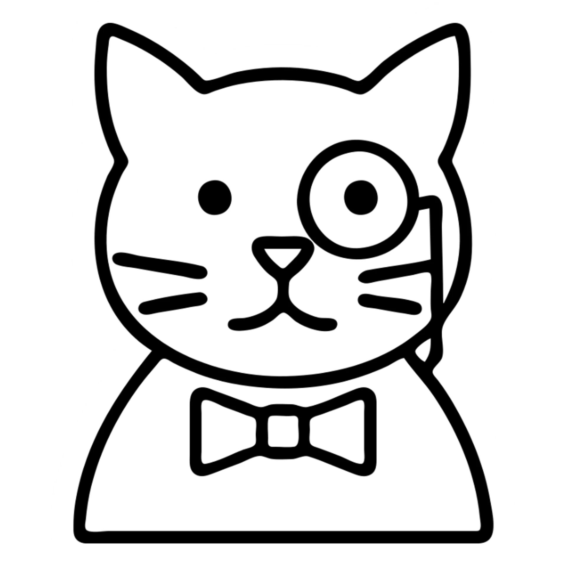 A distinguished cat wearing a monocle, elegant, fancy feline sticker