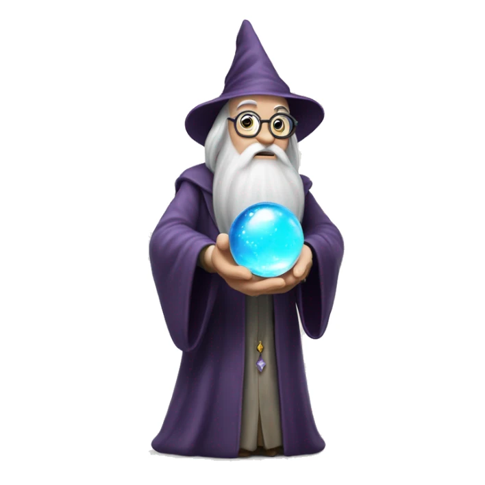 Dumbledore holds a crystal ball in his hand sticker