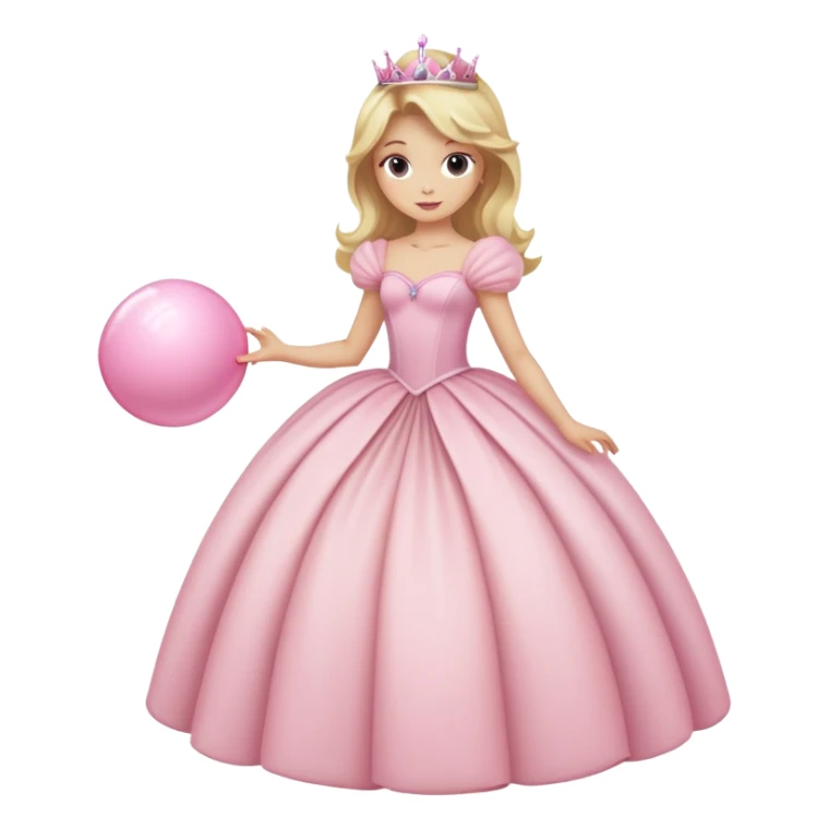 blonde Caucasian princess with puffy light pink ball gown sticker