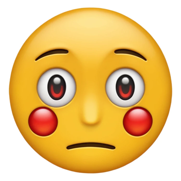 Emoji con todo los ojos de rojo callado sticker