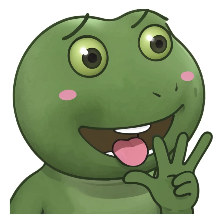 tongue out and hands beside emoji sticker