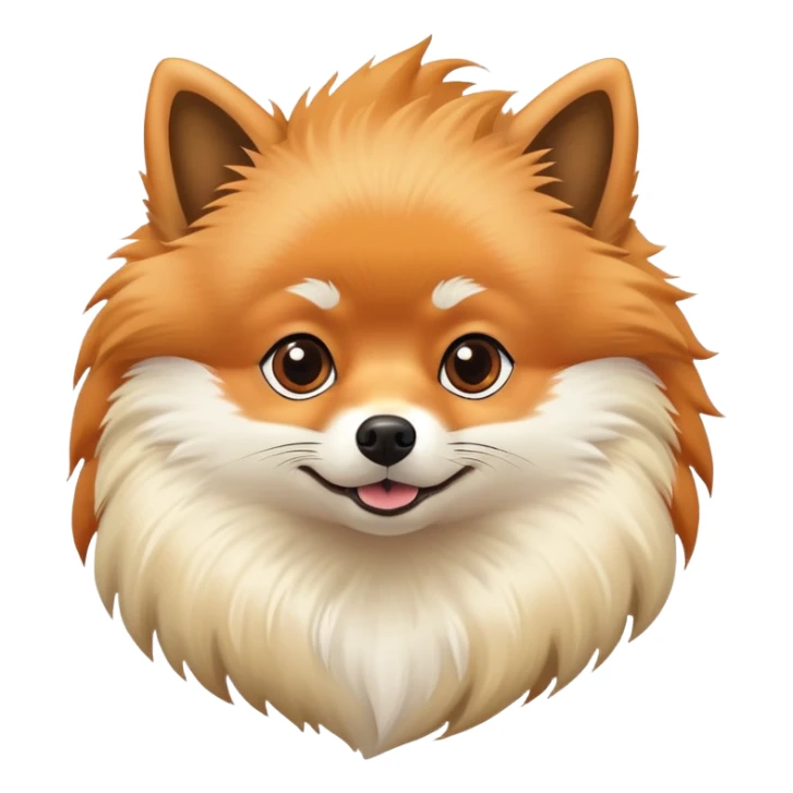 fluffy Pomeranian dog with pointy ears, fox-like face, and plumed tail sticker