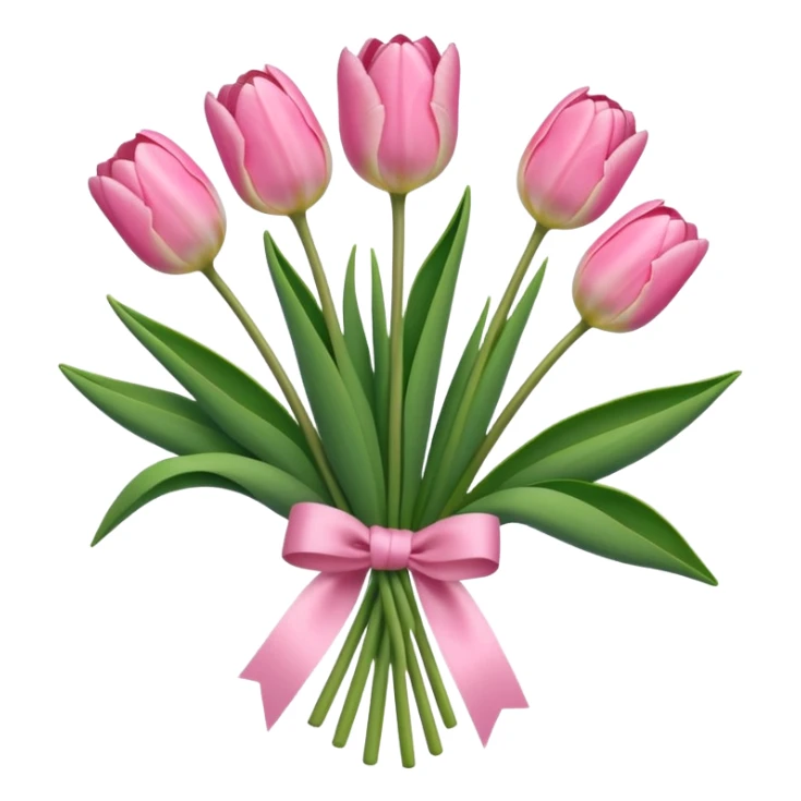 Baby Pink tulips tied sticker