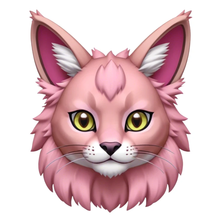 A pink lynx-caracal-fakemon-Digimon-creature-hybrid sticker