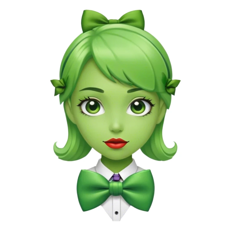 green girl with bow tai sticker