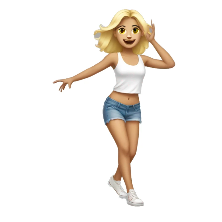 Blonde girl dancing wearing shorts sticker