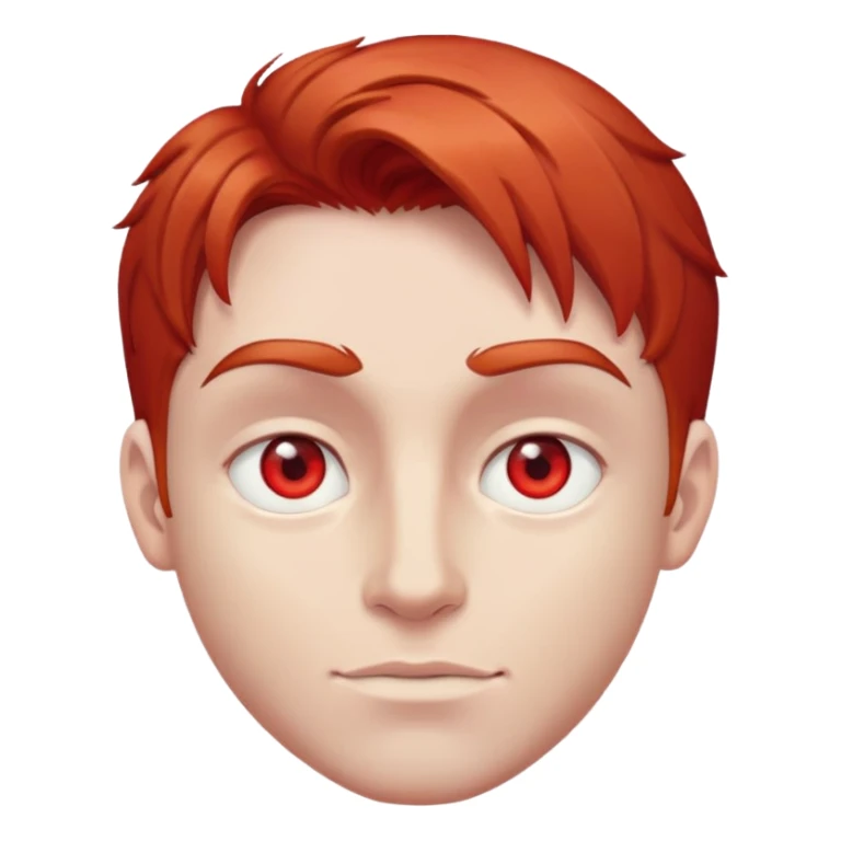 Black red hair red eyes male  sticker