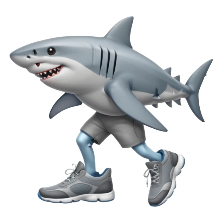 shark with legs and shoes sticker