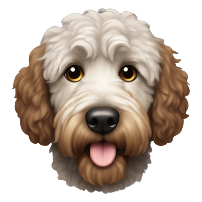Black golden doodle with brown muzzle and black beard sticker
