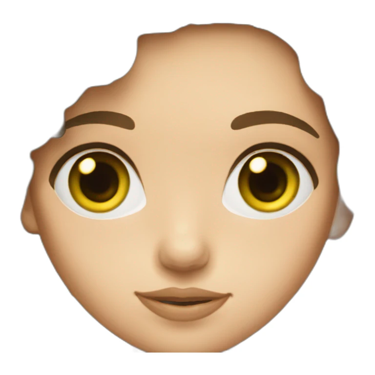 Girl with volume brown hair and green eyes sticker