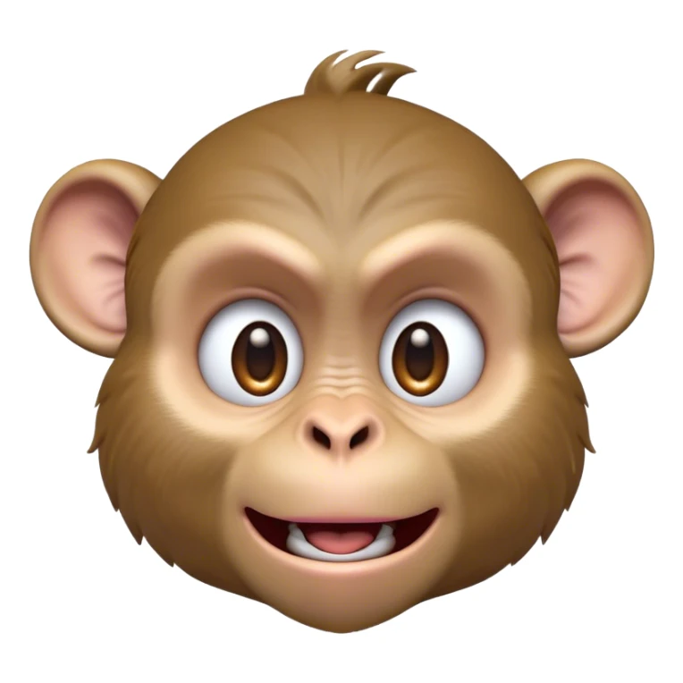 Cinematic Comical Macaque Portrait Emoji, Head tilted dramatically with an exaggeratedly shocked expression, featuring a dynamic, animated face with wide, comically expressive eyes full of humorous disbelief, Simplified yet hilariously expressive features, highly detailed, glowing with a slightly sassy glow, high shine, dramatic yet playful, stylized with an air of quirky primate attitude, soft glowing outline, capturing the essence of a meme-worthy macaque that looks ready to side-eye its way into viral fame! sticker