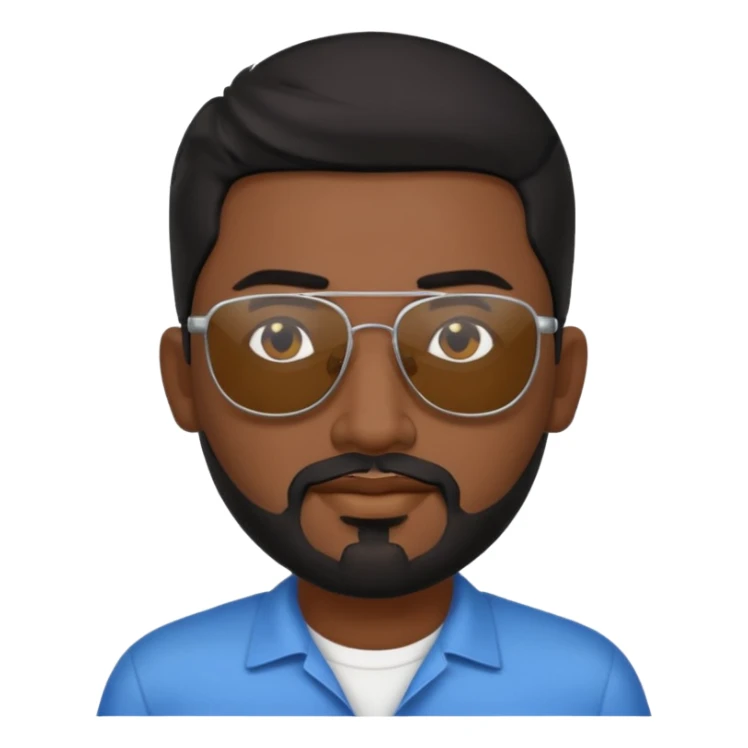 Indian man with  black hair and Goatee and sunglasses sticker
